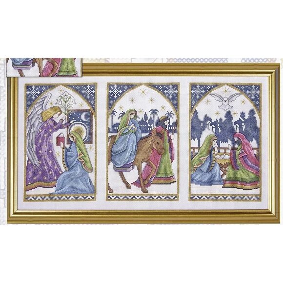 Cross Stitch KIT Design Works Nativity Window Picture 5436 Counted 9"x17" Sealed - Picture 5 of 7